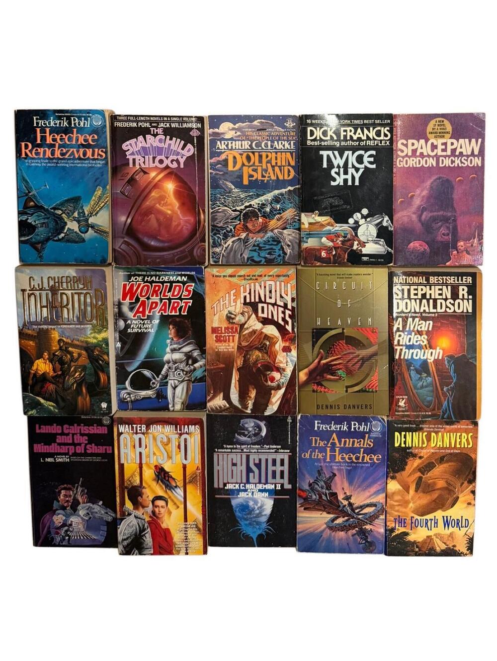 Lot of 15 vintage science fiction mass market paperback books
